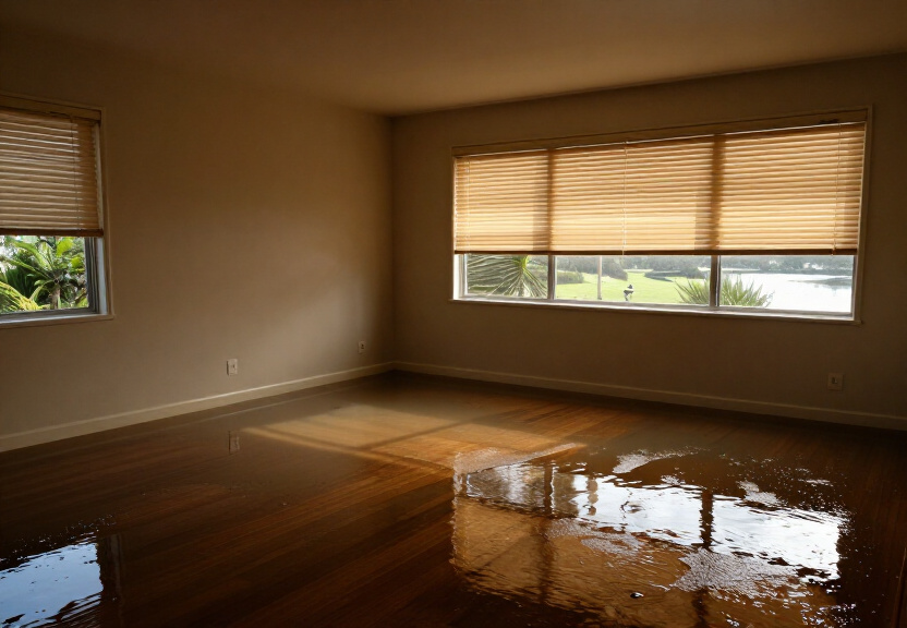 Water-damaged office space in Manahan before restoration